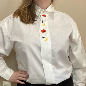 Vintage  Halloween Button Down Blouse